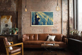 Paul Sinus Wandbild 120x80cm Freiheitsstatue New York Skyline Kunst Poster Statue of Liberty Kunstdruck modernes Stadtbild Amerika Wandbild 120x80cm für Wohnzimmer Büro Dekoration