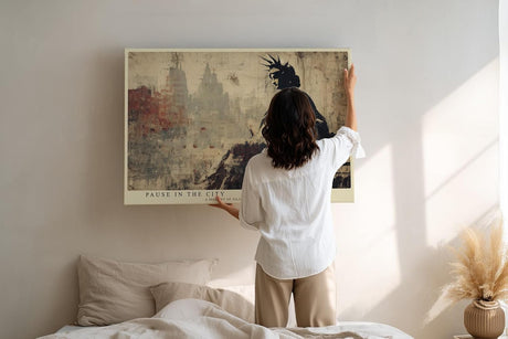 Paul Sinus Wandbild 120x80cm Freiheitsstatue New York Vintage Stadt Kunst Abstrakte Skyline Wanddekoration