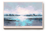 Paul Sinus Wandbild Frosted Reflections – Sanftes Zusammenspiel von Licht, Wasser und Himmel – Abstraktes Landschaftsbild in kühlen Blautönen mit harmonischer Ruhe.