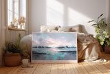 Paul Sinus Wandbild Frosted Reflections – Sanftes Zusammenspiel von Licht, Wasser und Himmel – Abstraktes Landschaftsbild in kühlen Blautönen mit harmonischer Ruhe.