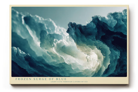 Paul Sinus Wandbild 120x80cm Frozen Surge of Blue Abstrakte Eis und Wasser Struktur Kunst Modernes Natur Wandbild 120x80cm fuer Wohnzimmer und Büro