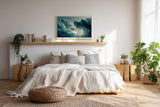 Paul Sinus Wandbild 120x80cm Frozen Surge of Blue Abstrakte Eis und Wasser Struktur Kunst Modernes Natur Wandbild 120x80cm fuer Wohnzimmer und Büro