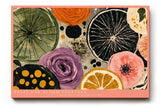 Paul Sinus Wandbild 120x80cm Fruit and Bloom Together Abstrakte Fruechte und Blumen Illustration Bunte Kunst fuer Wohnzimmer Kueche und Esszimmer