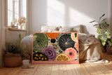 Paul Sinus Wandbild 120x80cm Fruit and Bloom Together Abstrakte Fruechte und Blumen Illustration Bunte Kunst fuer Wohnzimmer Kueche und Esszimmer