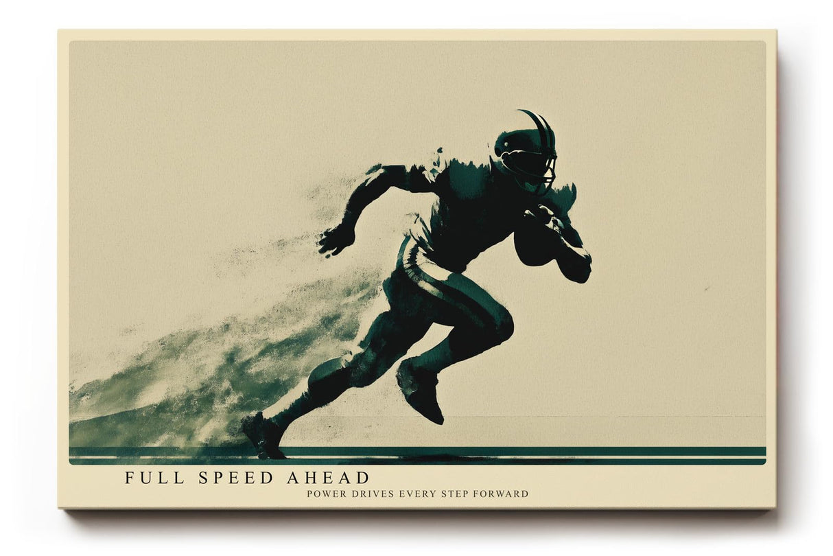 Paul Sinus Wandbild 120x80cm Full Speed Ahead American Football Spieler Dynamische Sport Kunst fuer Wohnzimmer Büro und Fitnessraum