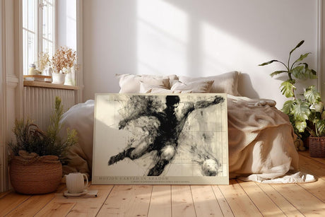 Paul Sinus Wandbild 120x80cm Fussballspieler Bewegung abstrakte Sport Kunst Wanddekoration Wohnzimmer Büro