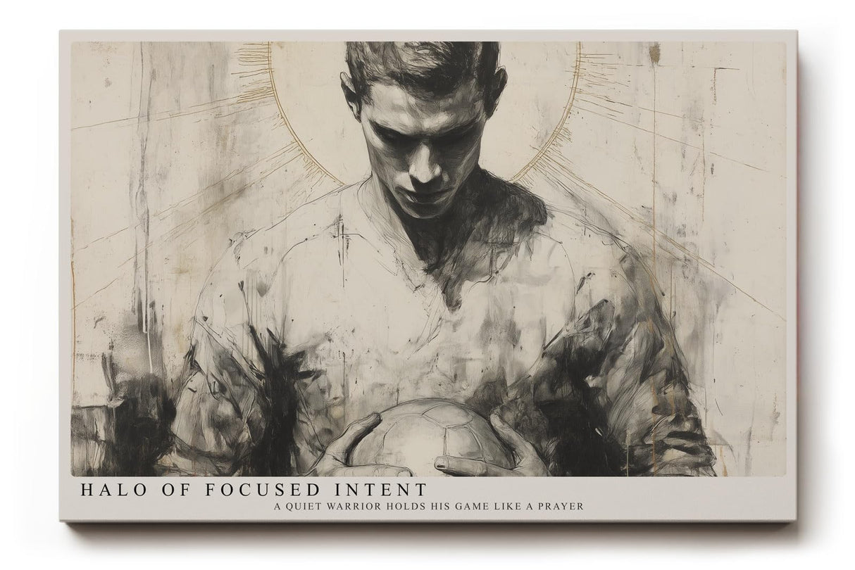 Paul Sinus Wandbild 120x80cm Fussballspieler Portrait moderne Sport Kunst monochrome Illustration Wanddekoration Wohnzimmer Büro