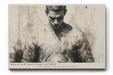 Paul Sinus Wandbild 120x80cm Fussballspieler Portrait moderne Sport Kunst monochrome Illustration Wanddekoration Wohnzimmer Büro
