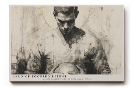 Paul Sinus Wandbild 120x80cm Fussballspieler Portrait moderne Sport Kunst monochrome Illustration Wanddekoration Wohnzimmer Büro