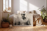Paul Sinus Wandbild 120x80cm Fussballspieler Portrait moderne Sport Kunst monochrome Illustration Wanddekoration Wohnzimmer Büro