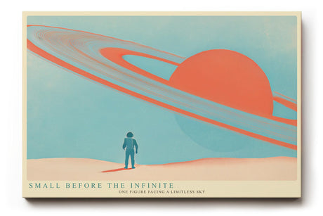Paul Sinus Wandbild 120x80cm futuristische Landschaft Planet Saturn modern minimalistische Weltraum Kunst grosses Science Fiction Kunstbild Wanddekoration fuer Wohnzimmer Büro