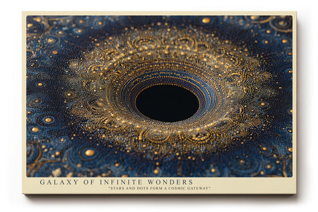 Paul Sinus Wandbild Galaxy of Infinite Wonders abstraktes Universumsmotiv mit goldenen Punkten und kosmischer Tiefe