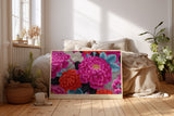 Paul Sinus Wandbild Garden of Vivid Silence Bold Floral Harmony in Vibrant Red and Pink Beauty