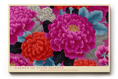 Paul Sinus Wandbild Garden of Vivid Silence Bold Floral Harmony in Vibrant Red and Pink Beauty