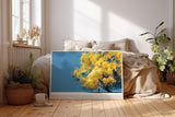 Paul Sinus Wandbild 120x80cm Gelber Baum unter blauem Himmel moderne Natur Illustration stilvolle Landschaft Wanddekoration