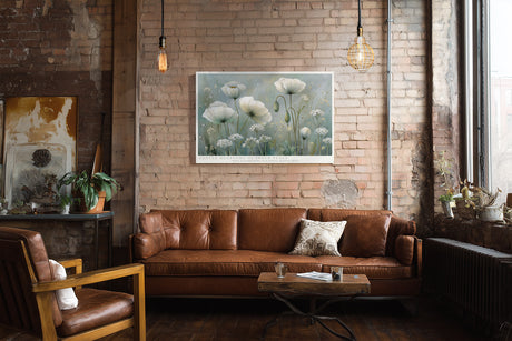Paul Sinus Wandbild Gentle Blossoms of Inner Peace White Blossoms Rising with Hopeful Morning Light