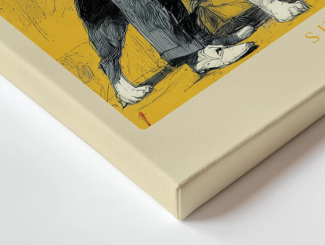 Paul Sinus Wandbild 120x80cm Gentleman mit Bulldogge moderne Illustration im Vintage Stil stilvolle Wanddekoration