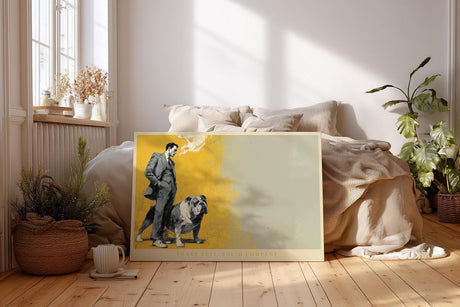 Paul Sinus Wandbild 120x80cm Gentleman mit Bulldogge moderne Illustration im Vintage Stil stilvolle Wanddekoration