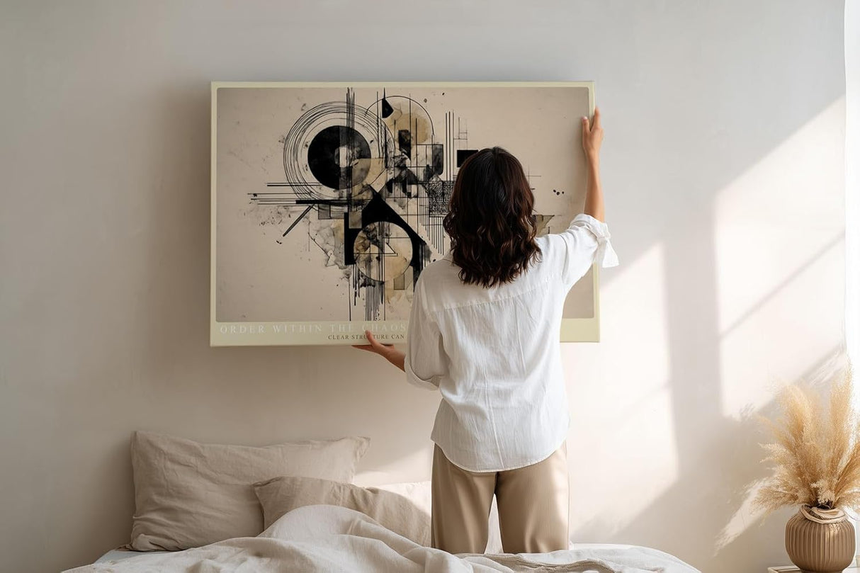 Paul Sinus Wandbild 120x80cm geometrische abstrakte Kunst moderne Linien und Formen minimalistische Designkomposition stilvolle Wanddekoration fuer Wohnzimmer Büro