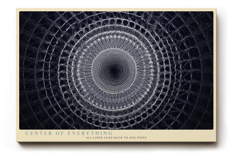 Paul Sinus Wandbild 120x80cm geometrisches Mandala abstrakte Linienkunst schwarz weiss modernes Design Wanddekoration fuer Wohnzimmer Büro
