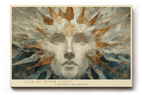 Paul Sinus Wandbild 120x80cm Gesicht Inneres Licht Abstrakte Spirituelle Kunst LeinWandbild 120x80cm Mystische Wanddekoration
