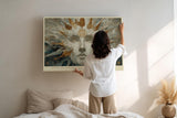 Paul Sinus Wandbild 120x80cm Gesicht Inneres Licht Abstrakte Spirituelle Kunst LeinWandbild 120x80cm Mystische Wanddekoration