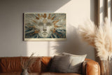 Paul Sinus Wandbild 120x80cm Gesicht Inneres Licht Abstrakte Spirituelle Kunst LeinWandbild 120x80cm Mystische Wanddekoration