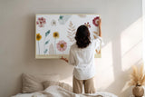 Paul Sinus Wandbild 120x80cm getrocknete Blumen botanische Illustration moderne Naturkunst Pastellfarben Kunstdruck stilvolle Wanddekoration fuer Wohnzimmer Schlafzimmer