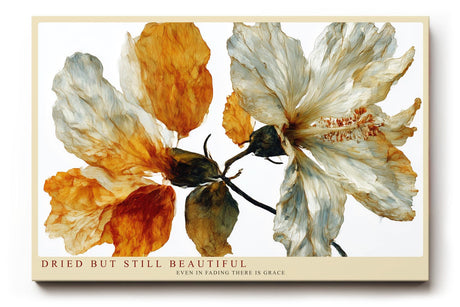 Paul Sinus Wandbild 120x80cm getrocknete Blumen botanische Kunst warme Naturfarben florales Stillleben modernes Blumenbild stilvolle Wanddekoration fuer Wohnzimmer Büro