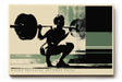 Paul Sinus Wandbild 120x80cm Gewichtheber in Kniebeuge moderne Fitness Kunst mit kraftvoller Bewegung