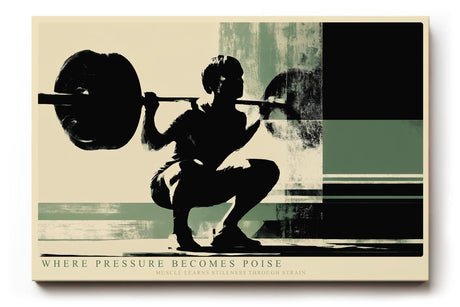 Paul Sinus Wandbild 120x80cm Gewichtheber in Kniebeuge moderne Fitness Kunst mit kraftvoller Bewegung
