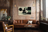 Paul Sinus Wandbild 120x80cm Gewichtheber in Kniebeuge moderne Fitness Kunst mit kraftvoller Bewegung