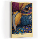 Paul Sinus Wandbild in 40x60cm Gilded Guardian Detailreiches Vogelportrait mit goldenen Akzenten