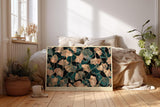 Paul Sinus Wandbild 120x80cm Ginkgo Blaetter gold gruen botanische Naturkunst elegantes Blattmuster moderne Wanddekoration fuer Wohnzimmer Büro