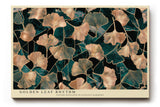 Paul Sinus Wandbild 120x80cm Ginkgo Blaetter gold gruen botanische Naturkunst elegantes Blattmuster moderne Wanddekoration fuer Wohnzimmer Büro