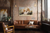 Paul Sinus Wandbild 120x80cm Ginkgo Blaetter modern gold beige botanische Kunst elegantes Naturmotiv grosses Kunstbild stilvolle Wanddekoration fuer Wohnzimmer Büro