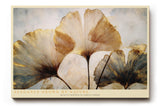 Paul Sinus Wandbild 120x80cm Ginkgo Blaetter modern gold beige botanische Kunst elegantes Naturmotiv grosses Kunstbild stilvolle Wanddekoration fuer Wohnzimmer Büro