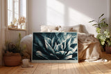 Paul Sinus Wandbild 120x80cm Glacial Petals in Shadow Abstrakte Bluetenstruktur in Blau Moderner Natur Kunststil fuer Wohnzimmer Schlafzimmer und Büro