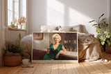 Paul Sinus Wandbild Glamour of a Timeless Star klassisches Porträt einer Frau im grünen Kleid mit ikonischer Ausstrahlung