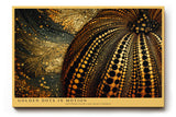 Paul Sinus Wandbild 120x80cm Golden Dots in Motion abstrakte Punktstruktur Kunst in Gold und Schwarz modernes Poster für Wohnzimmer Büro
