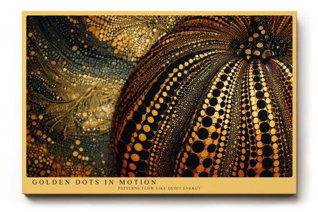 Paul Sinus Wandbild 120x80cm Golden Dots in Motion abstrakte Punktstruktur Kunst in Gold und Schwarz modernes Poster für Wohnzimmer Büro