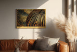 Paul Sinus Wandbild 120x80cm Golden Dots in Motion abstrakte Punktstruktur Kunst in Gold und Schwarz modernes Poster für Wohnzimmer Büro