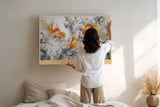 Paul Sinus Wandbild Golden Spirits of the Water poetisches Tiermotiv mit goldenen Fischen und sanften Wasserpflanzen