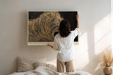 Paul Sinus Wandbild 120x80cm Goldene Kraftwelle – Dramatische abstrakte Meereskunst mit luxuriösen Goldstrukturen