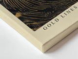 Paul Sinus Wandbild 120x80cm Goldene Linien der Welle – Moderne abstrakte Ozeankunst mit luxuriösen Goldstrukturen