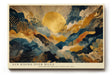 Paul Sinus Wandbild 120x80cm Goldene Sonne ueber Abstrakten Huegeln Moderne Landschaft Kunst in Blau Gold Wanddekoration