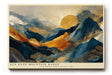 Paul Sinus Wandbild 120x80cm Goldene Sonne ueber Bergen Abstrakte Landschaft in Blau Gold Moderne Wanddekoration