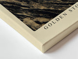 Paul Sinus Wandbild 120x80cm Goldene Sturmwelle – Dynamische abstrakte Ozeankunst mit dramatischen Goldstrukturen