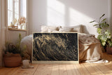 Paul Sinus Wandbild 120x80cm Goldene Sturmwelle – Dynamische abstrakte Ozeankunst mit dramatischen Goldstrukturen