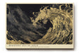 Paul Sinus Wandbild 120x80cm Goldene Welle bei Nacht – Dramatische Ozeankunst mit dunklem Hintergrund und Goldstruktur